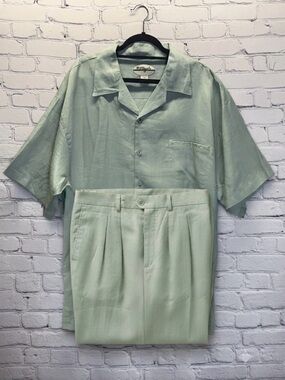 Mojito Collection Men’s Shirt 3XL  Linen Up Short Sleeve & Pants 44/34 Set